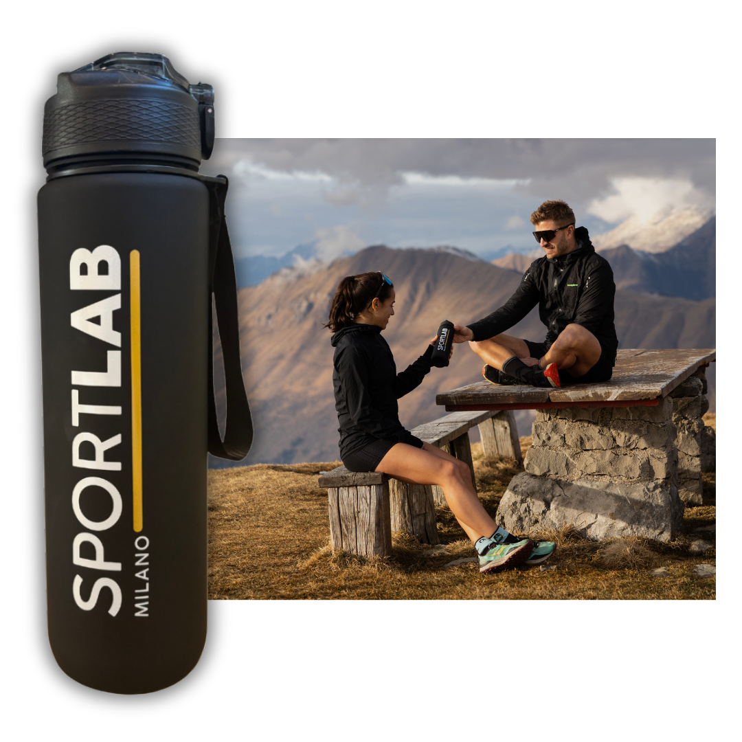 Steel Borraccia Sportiva 0,63 L - Senza BPA, A Prova Di Perdite, Con Valvola A Spruzzo E Impugnatura - Grigio/Nero